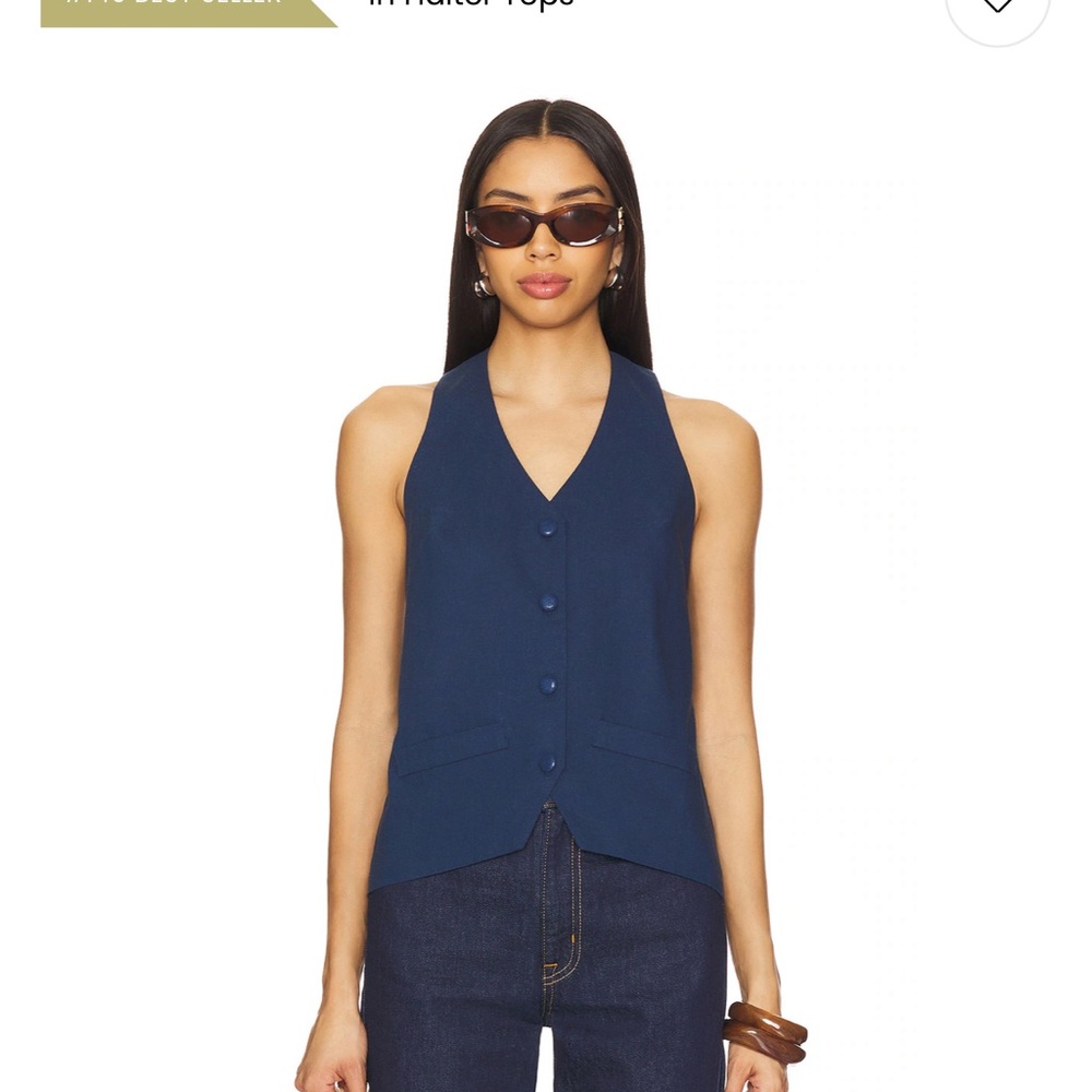 REVOLVE Deep Blue Halter Blouse